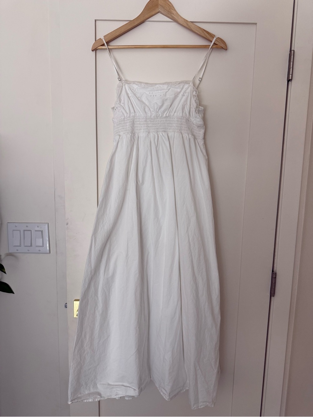 Zara White Cotton Midi Dress
